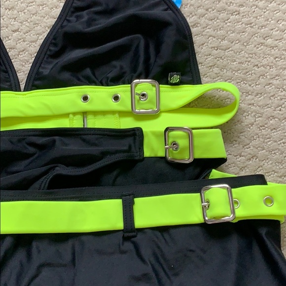 NEW La Vie En Rose 3 piece swimsuit black/green - Picture 12 of 12